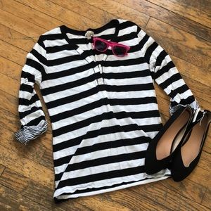 Banana Republic Black and White Striped Shirt